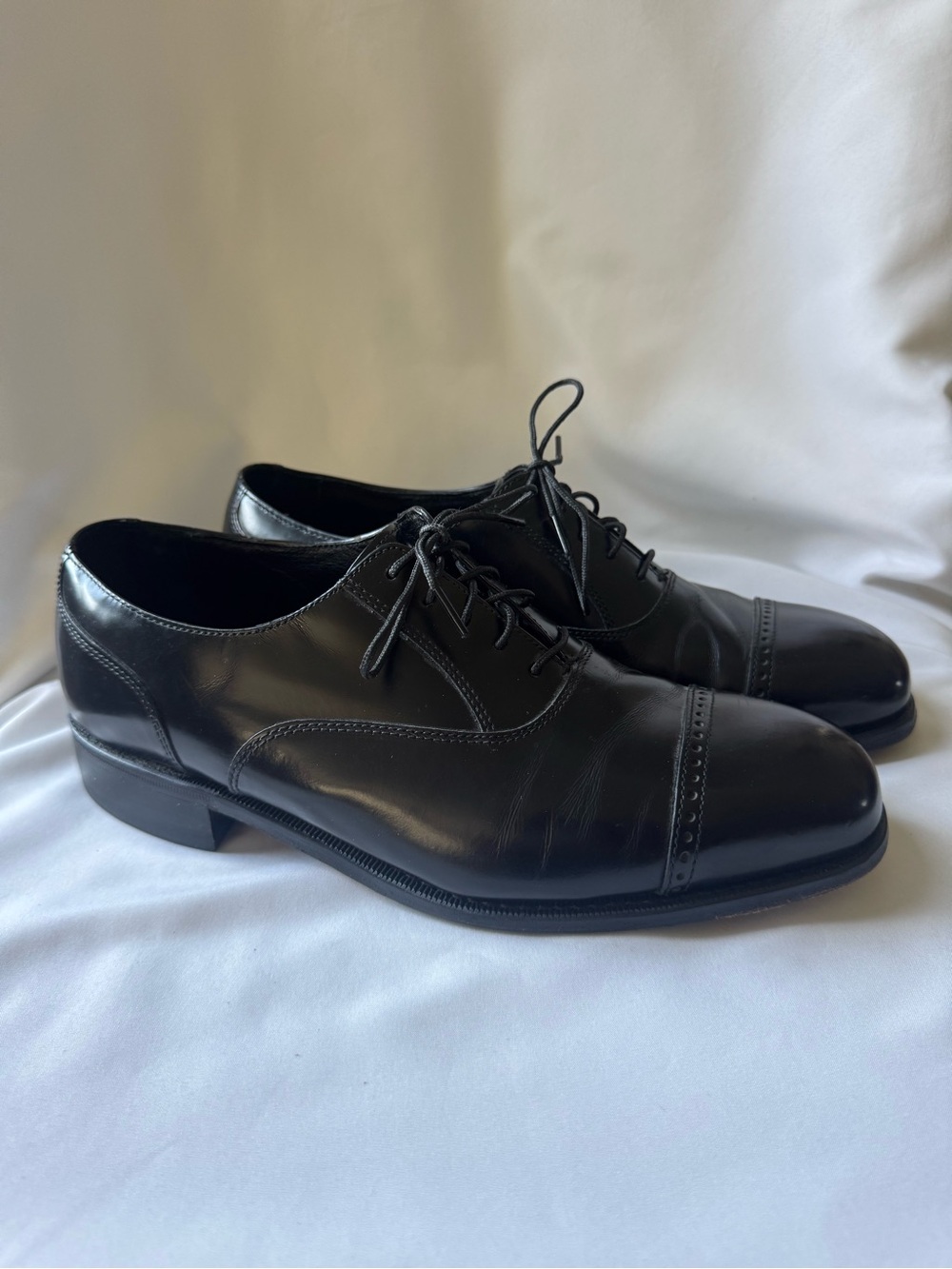 Florsheim Lexington Cap Toe Oxford Mens 9 D Black Leather Dress Shoes